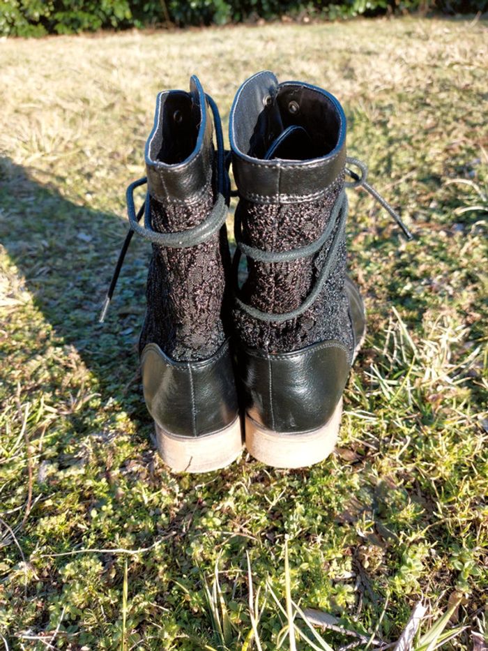 Boots noires dentelle Naf Naf - photo numéro 4