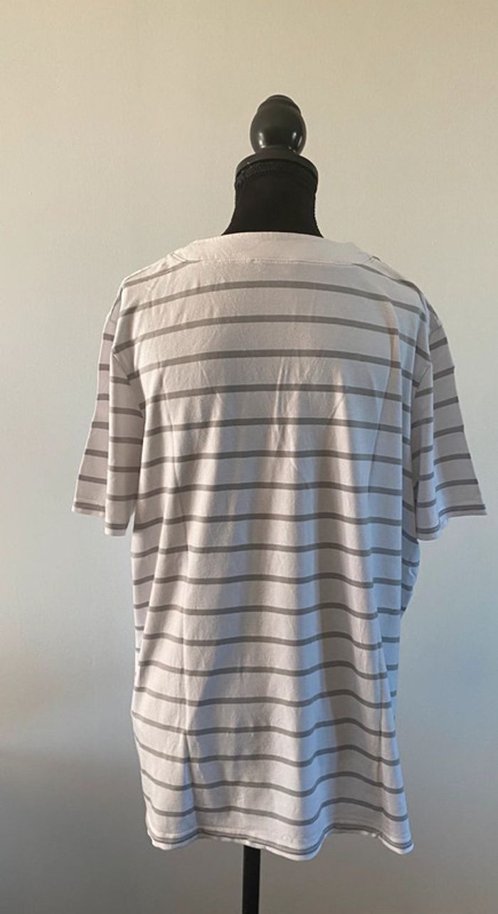 Tee shirt Saint James blanc et gris à rayures taille XL Made in France - photo numéro 5
