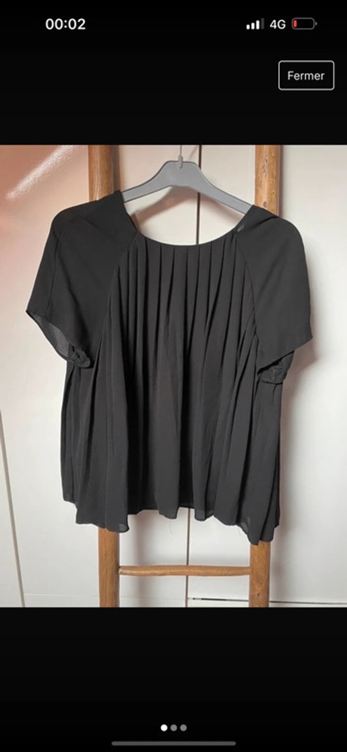 Magnifique haut noir plissé Zara
