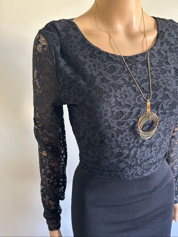 Robe noire neuve avec dentelle Morgan taille M (valeur 85€) - photo numéro 4