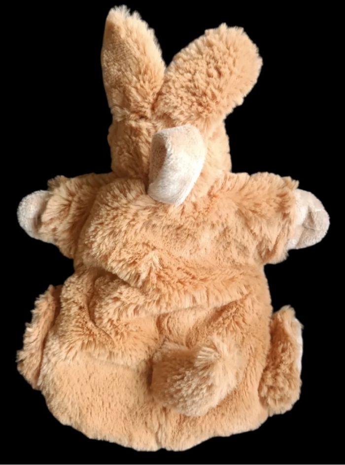 ❤️B1449 Doudou Marionnette Lapin  Marron Avec Bébé HISTOIRE D'OURS - photo numéro 3
