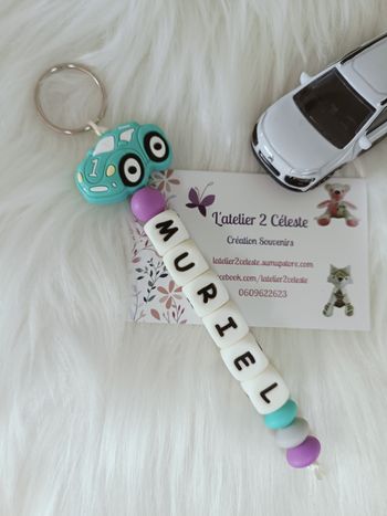 Porte-Clés en silicone voiture turquoise