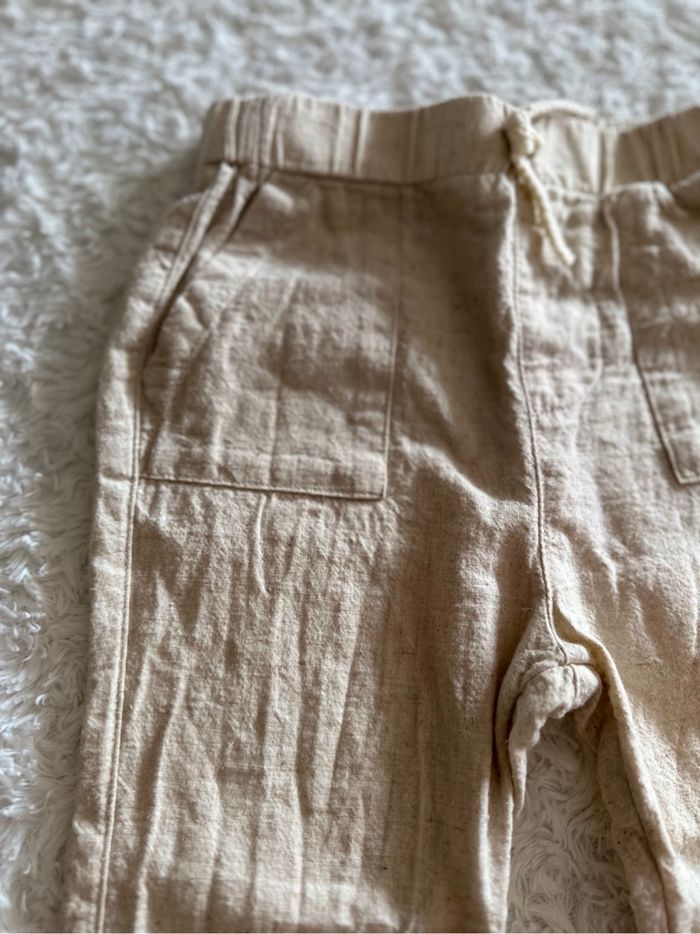 Pantalon beige en lin 18/24 mois - photo numéro 2