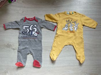 Lot de 2 pyjamas coton garçon 1 mois