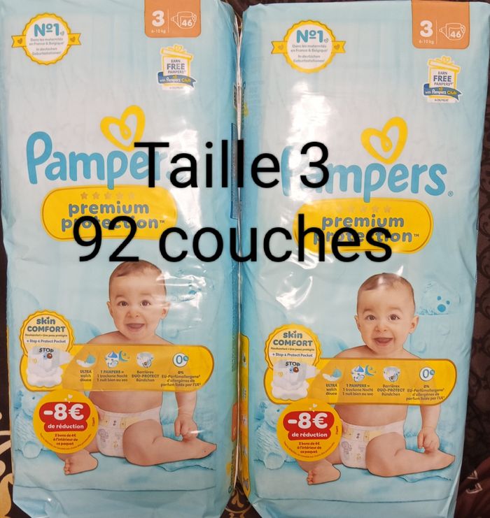 Couches Pampers prenium protection tailles 3.