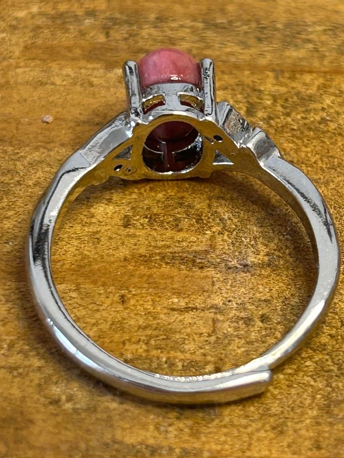 Bague réglable en laiton et en rhodonite – Amour & Guérison émotionnelle - photo numéro 7