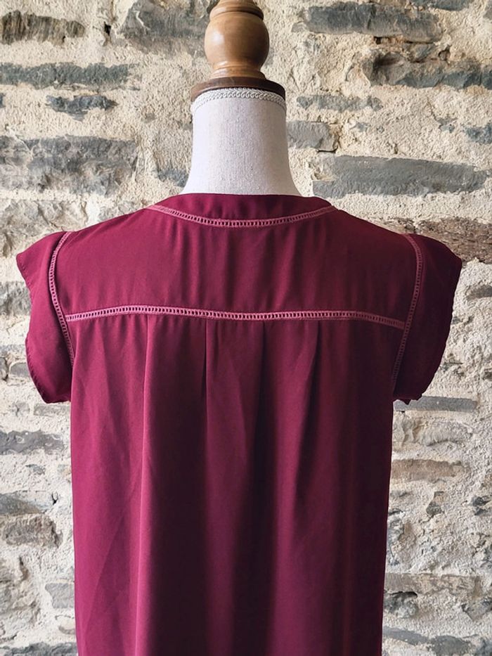 Robe manches courtes bordeaux prune Rue des Abbesses taille 3 ou 38 40 - photo numéro 7