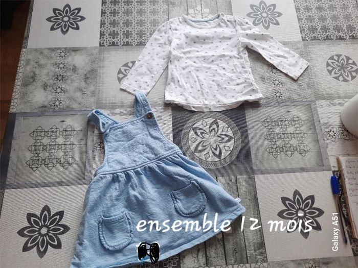 Ensemble salopette jupe avec haut