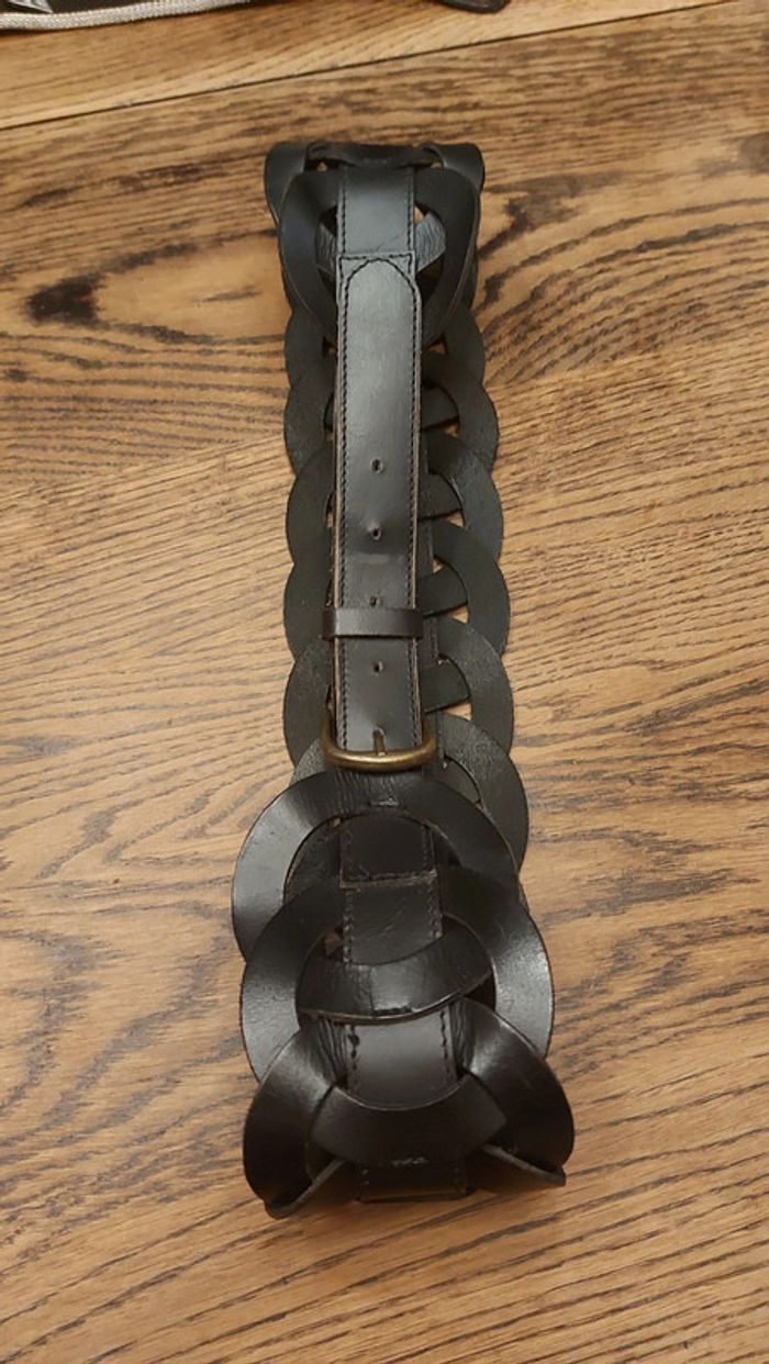 Ceinture noir en cuir réglable de 90 à 95 - photo numéro 16