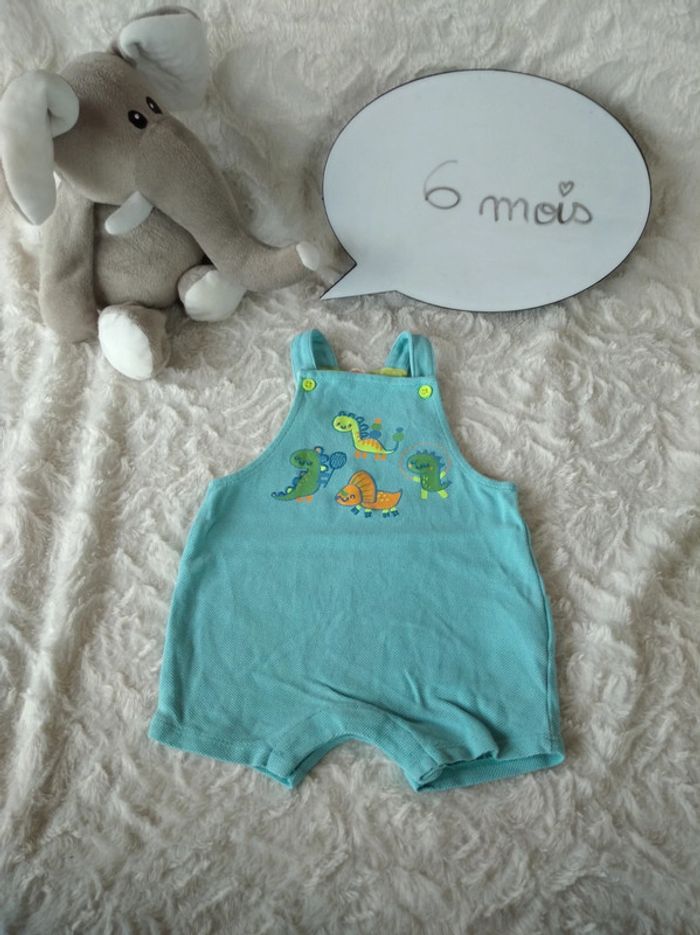 Salopette short Garçon 6 mois Dinosaure Jubosac Du pareil au même