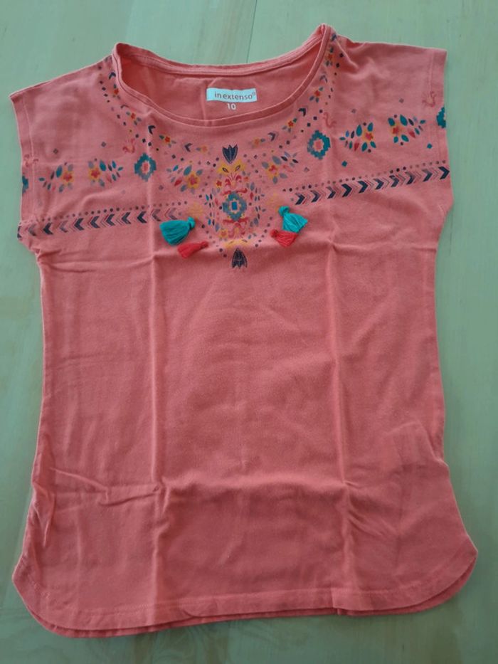 T-shirt fille 10 ans à pompons