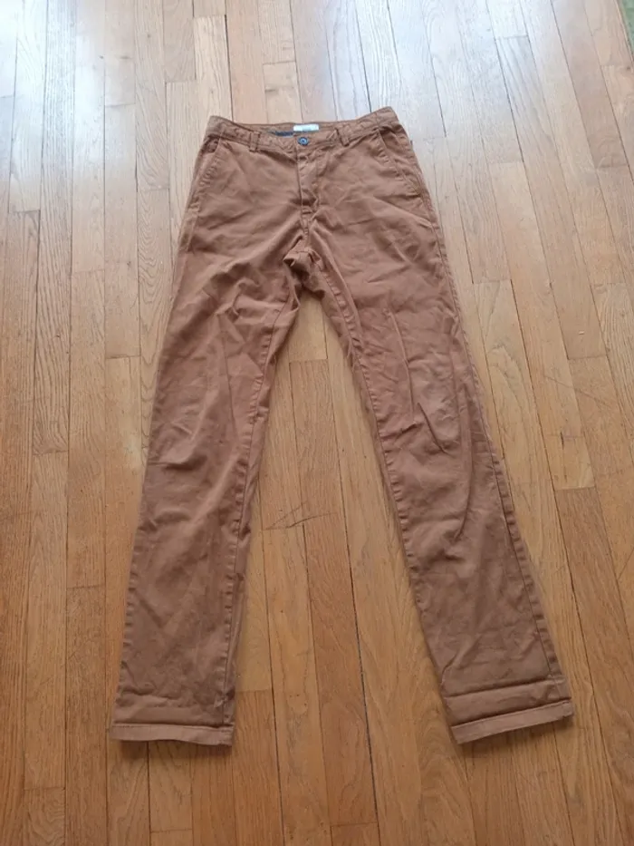 Pantalon homme marron, coupe droite marque Jules , comme neuf, taille 36