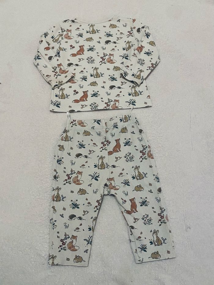 Ensemble fille 6-9 mois – Pyjama / tenue motifs animaux de la forêt – Très bon état - photo numéro 5