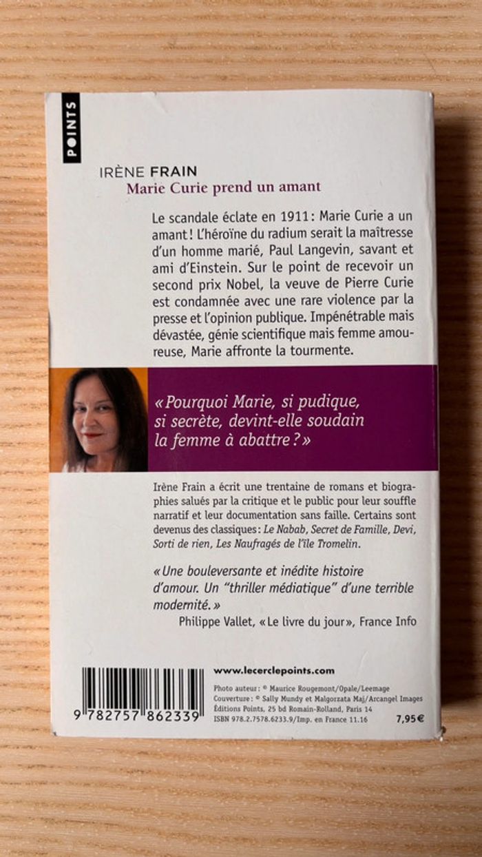 Livre Marie Curie prend un amant de Irène Frain - photo numéro 2