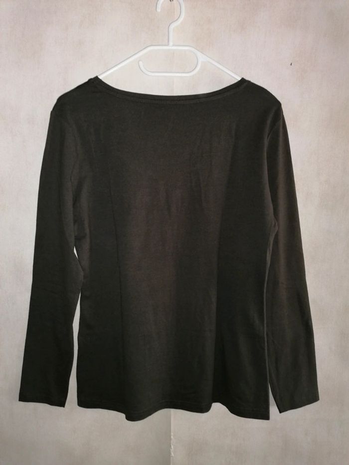 Tee-shirt marron kaki foncé M-42.44/ Eur40.42 - photo numéro 3