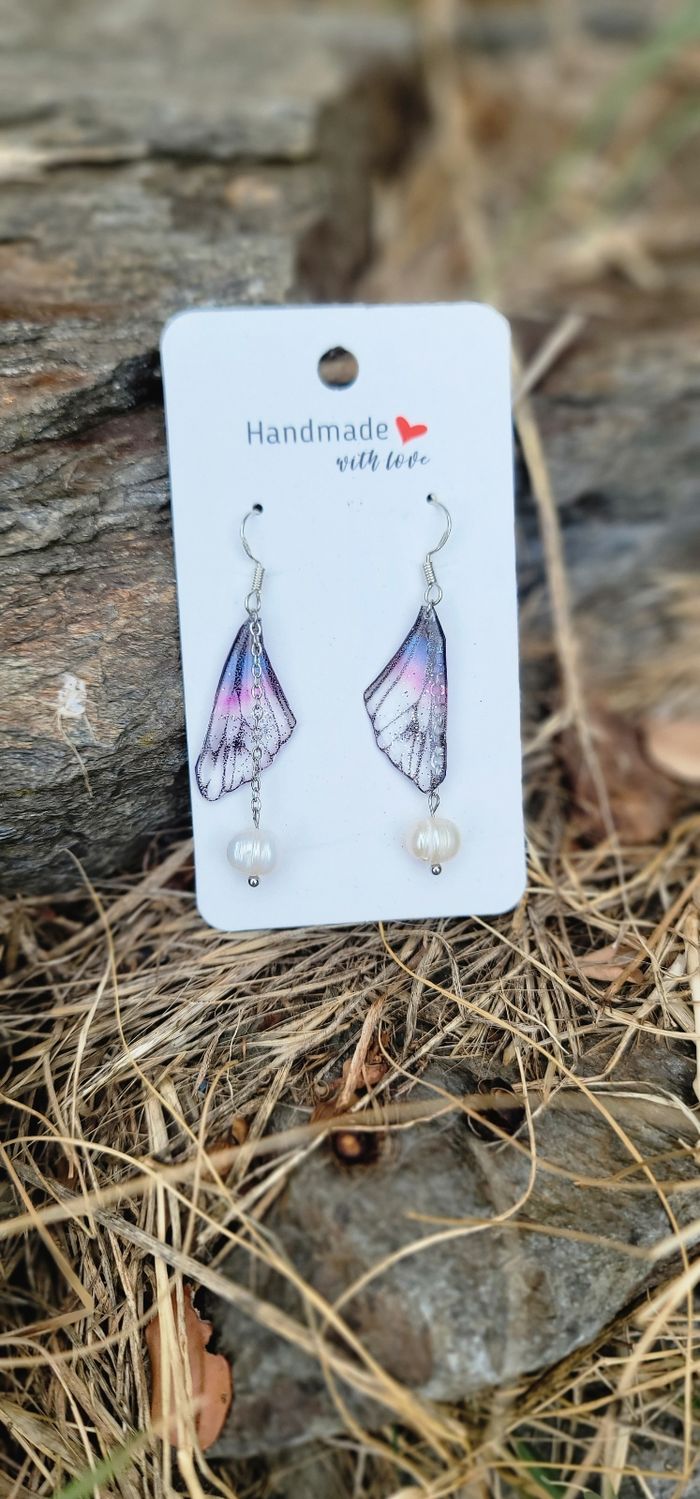 Boucles d'oreilles elfique aile de fée fait main - photo numéro 4