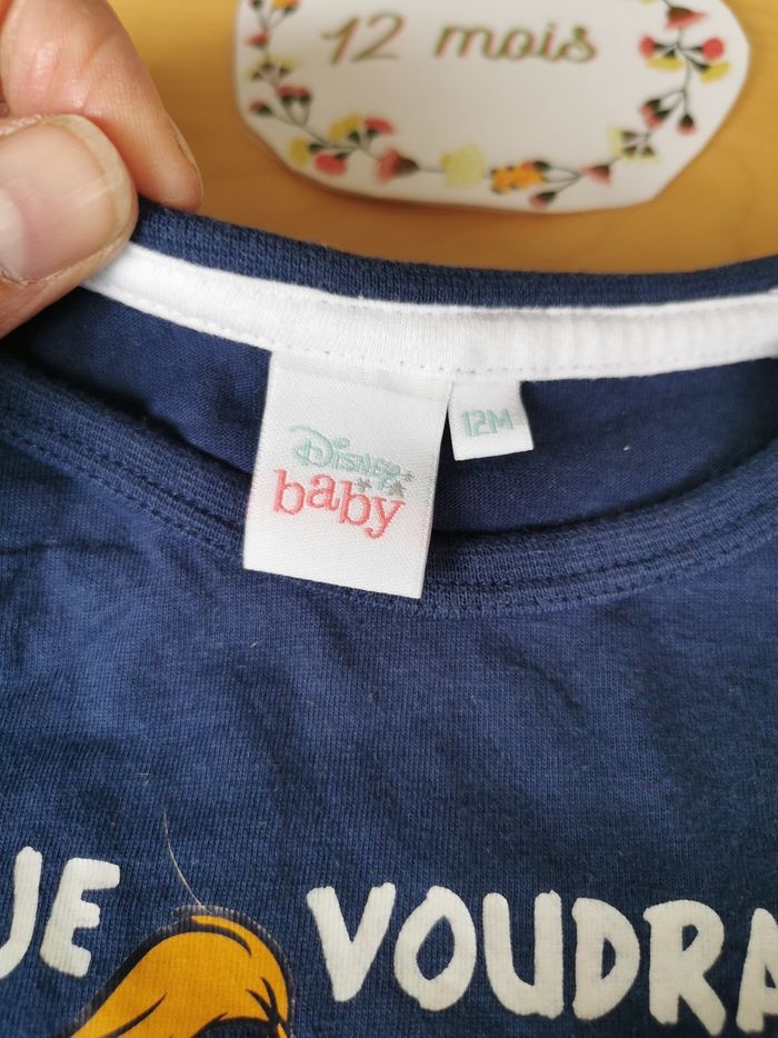 Lot de 2 t-shirt manches longues bébé garçon 12mois kiabi, Disney baby - photo numéro 3