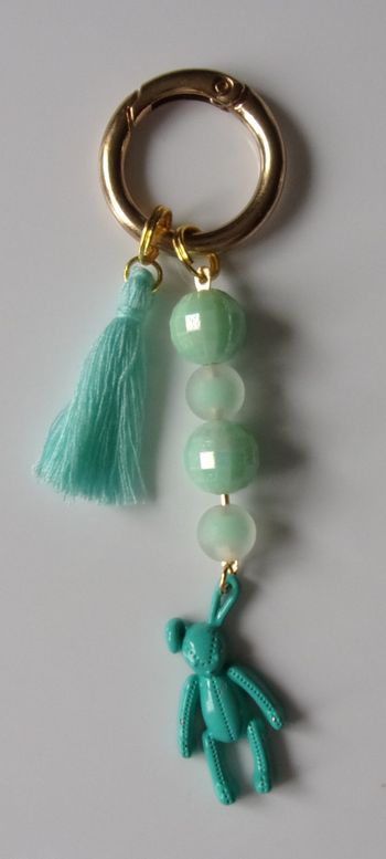 Déco de sac à main doré avec lapin métal Vert