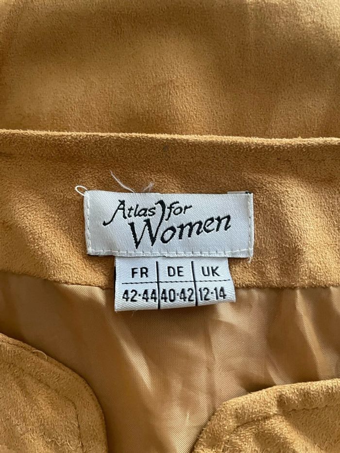 Veste blouson à manches longues moutarde en daim suédine Atlas for women taille 42/44 - photo numéro 5