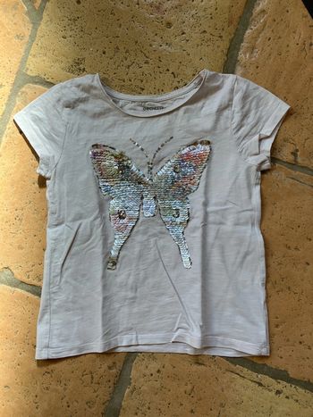 T Shirt papillon sequins