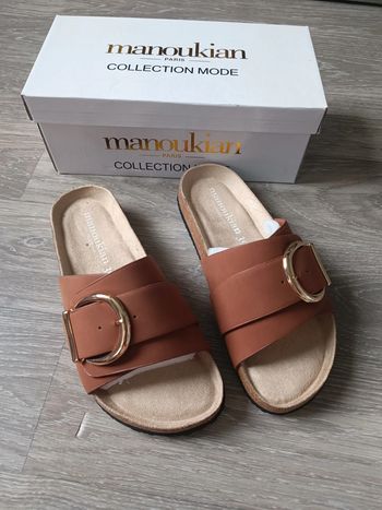 Mules Manoukian couleur Camel 39