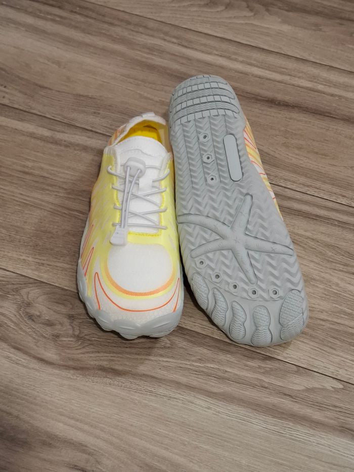 Chaussure Mixte aquatique sport finesse jaune blanc - photo numéro 2