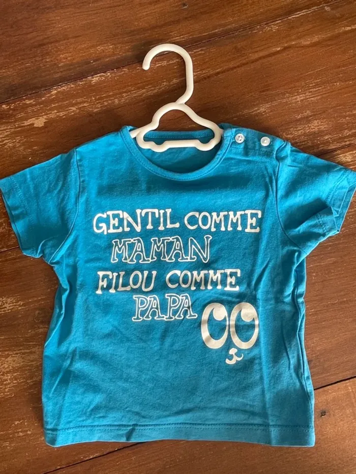 T-shirt manches courtes bleu kiabi 9 mois