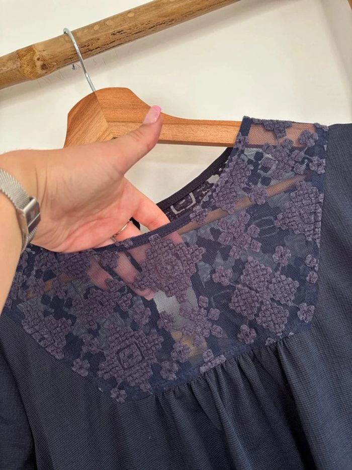 Blouse bleu marine manches 3/4 - photo numéro 2