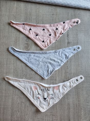 Lot de 3 bavoirs bandana
