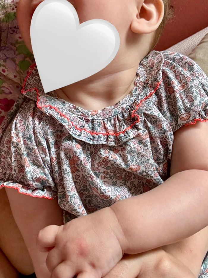 Ensemble Absorba 9 mois bébé fille chemisier bloomer floral - photo numéro 2