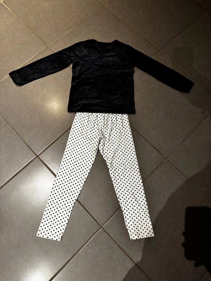 Pyjama 2 pièces (Pull en velours & pantalon à pois) - Petit Bateau - Voilier - Bleu marine - 8 ans - photo numéro 4