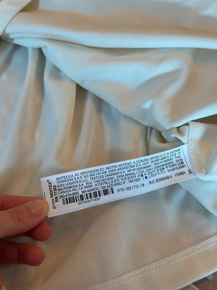 Robe d’été plumetis blanc crème détails sequins Zara taille M - photo numéro 10