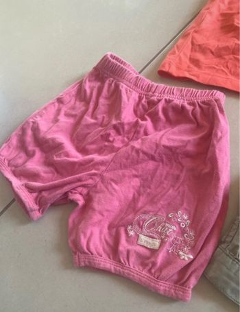 Lot 2 short + body rose et debardeur orange corail 24 mois