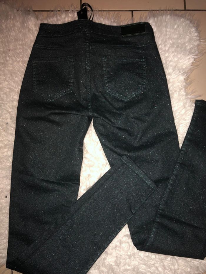 Jeans slim scintillant vert - photo numéro 3