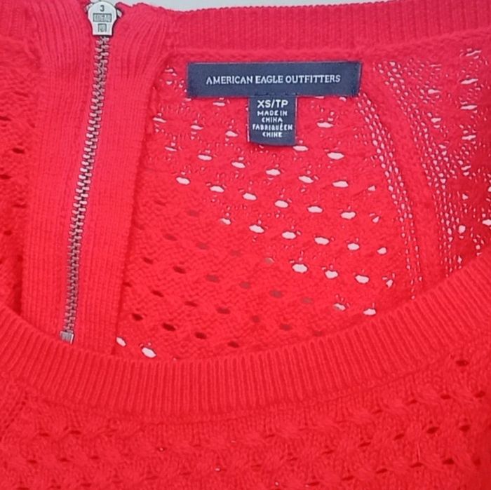 Pull crochet uni rouge taille 34 - photo numéro 8