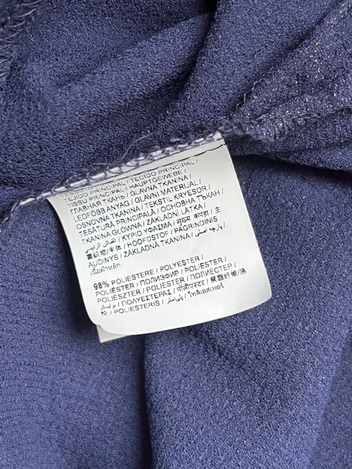 Blouse fluide chic bleu marine pailletée taille L - photo numéro 9