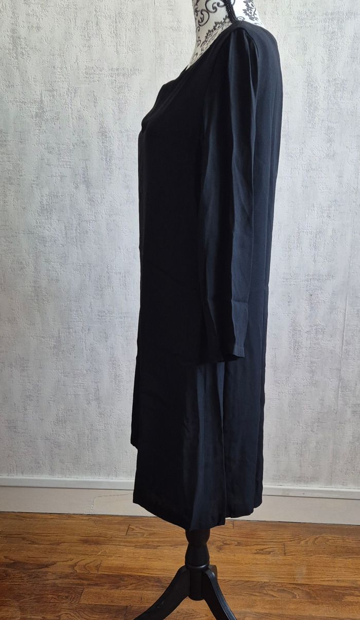 robe manche longue fluide noire Tara Jarmon taille 40 L - photo numéro 3
