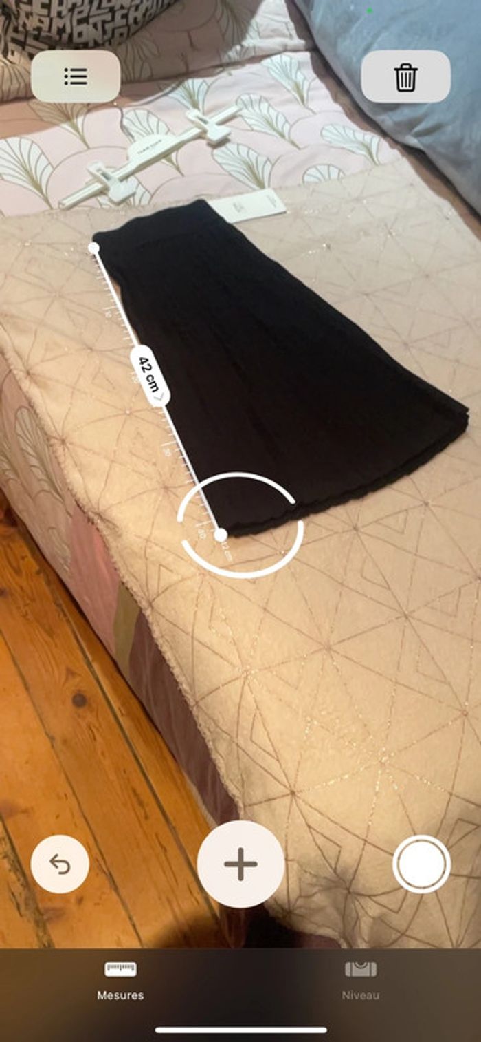 Jupe patineuse évasée- Maille côtelée noire Taille M/L - photo numéro 5