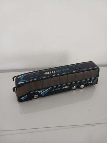 Autocar Miniature "Auto Bus" Noir et Bleu - 19 cm