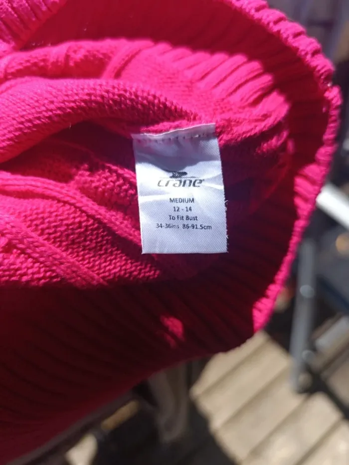 Pull torsadé fushia rose crane - photo numéro 6