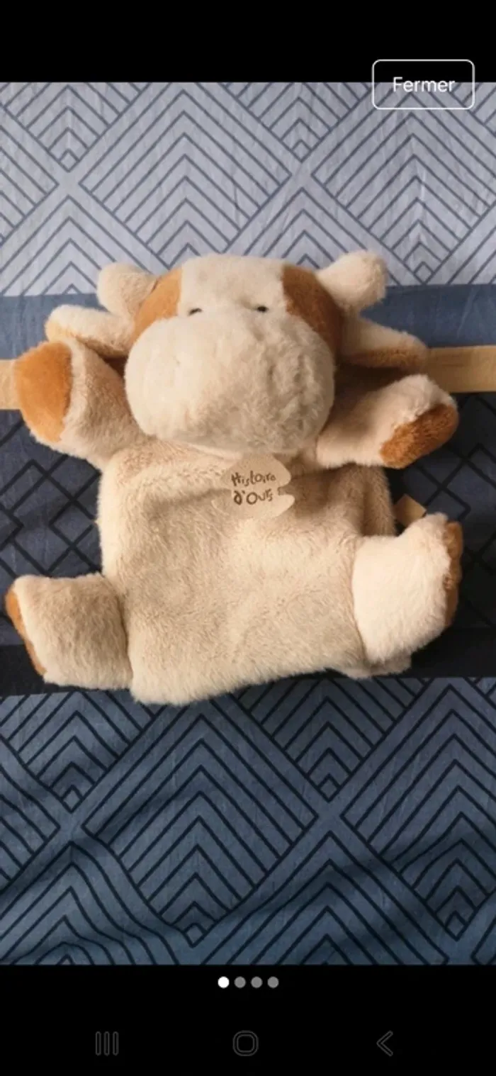 Peluche vache marionnette Histoire d’ours - photo numéro 4