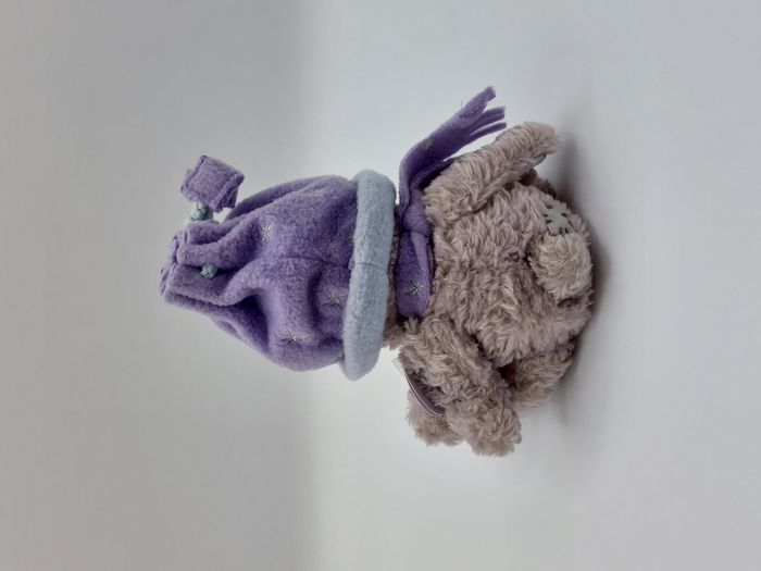 Peluche doudou ours ourson ME TO YOU bonnet violet écharpe Carte Blanche 20 cm - photo numéro 2