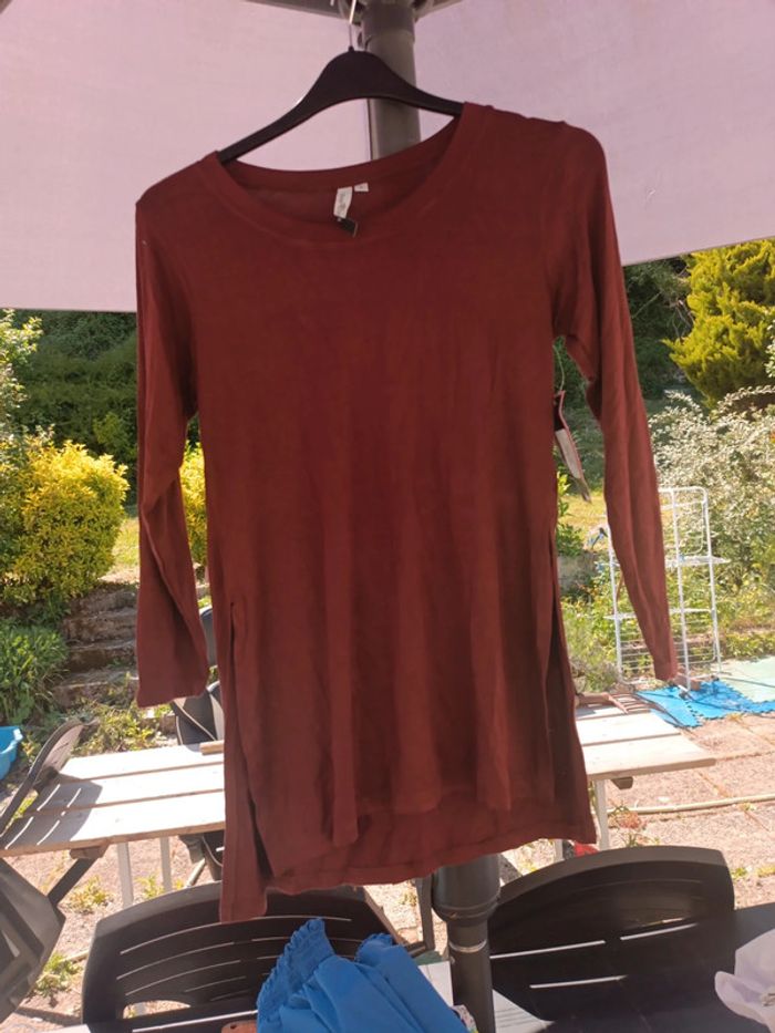 T-shirt long rouge femme - photo numéro 4