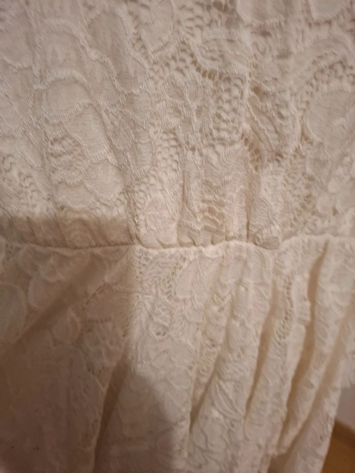 Combishort robe en dentelle blanche crème taille XS/S 34/36 - photo numéro 5
