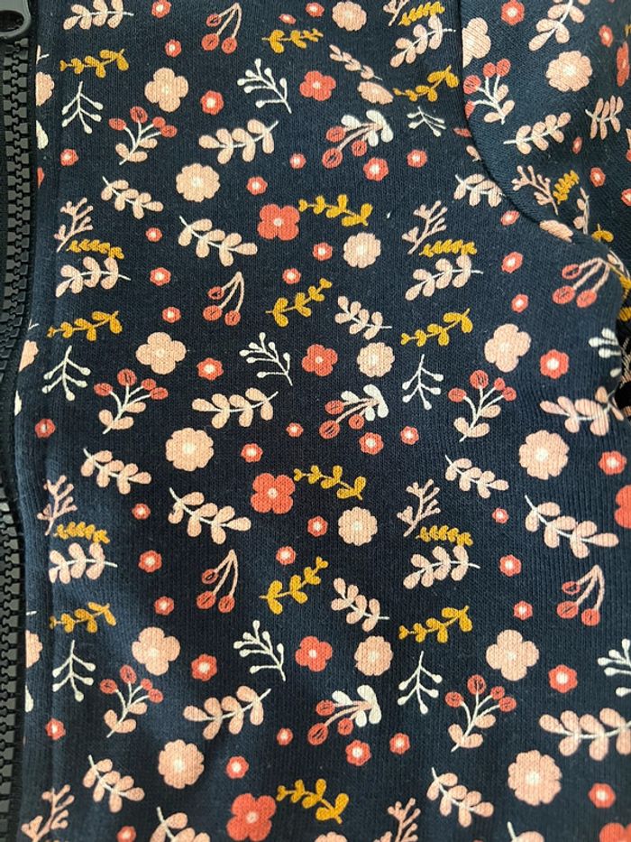 Jolie veste à capuche fleurie 9 mois TBE - photo numéro 3