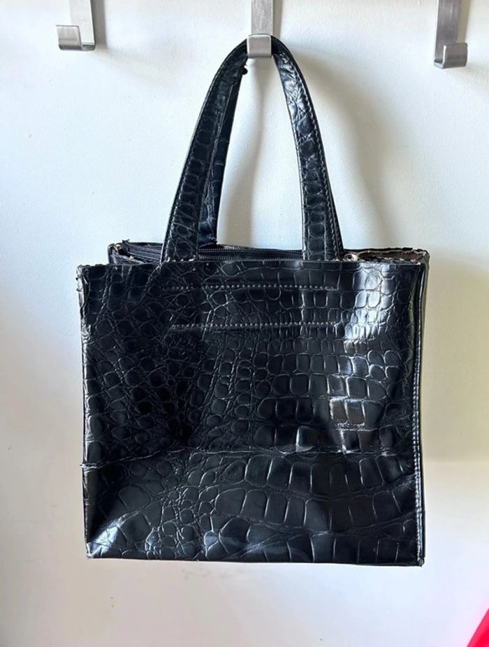 👜 petit sac à main aspect crocco noir - photo numéro 7