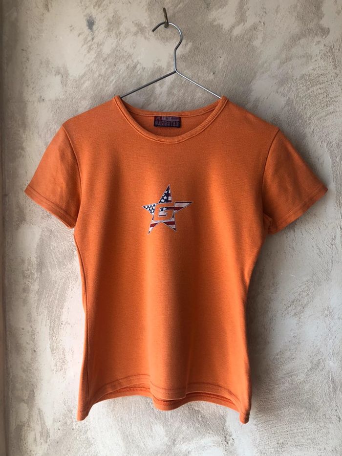 T-shirt orange vintage Gangstar S