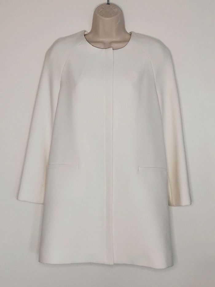 Veste robe tailleur jacket blanc ivoire noeud Vintage / Made in France 🇨🇵 Jacqueline Riu - 36/S - photo numéro 4