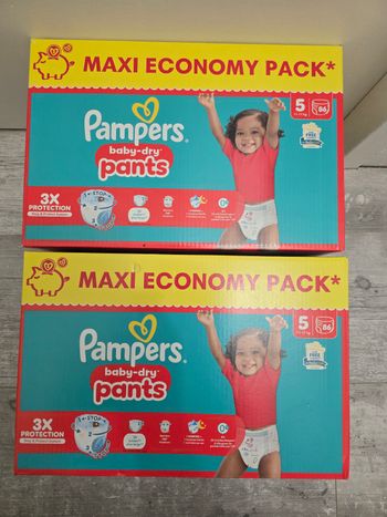 🍼 Pampers Baby-Dry – Taille 5 (11–17 kg) – Lot 2x86 couches – Neuf
