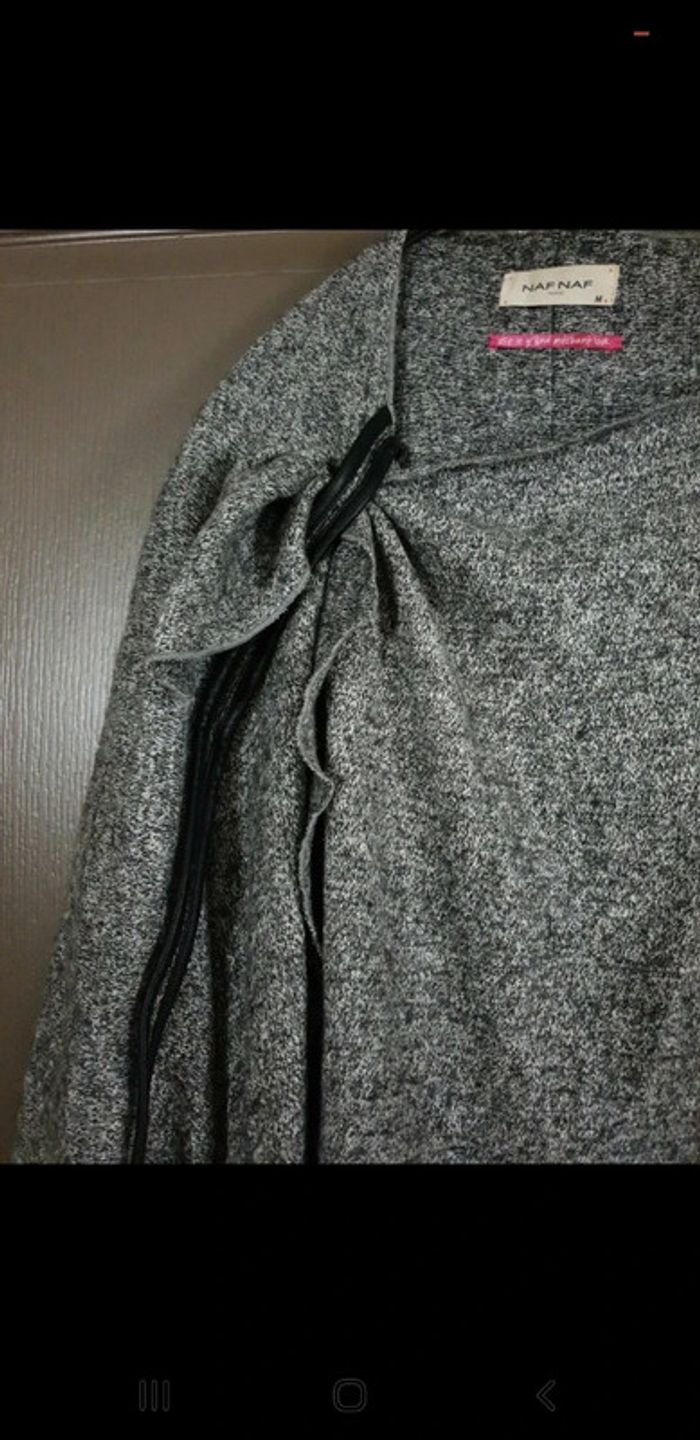 Poncho "Naf Naf" gris moucheté - photo numéro 3